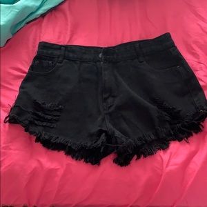 Black Denim Shorts